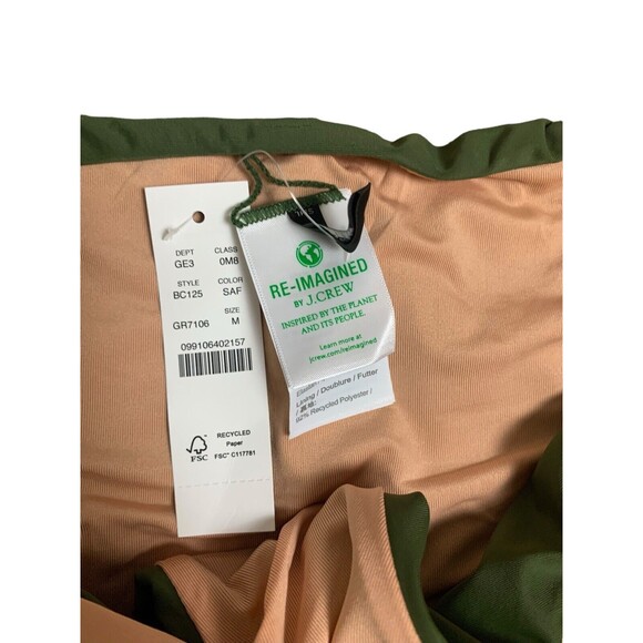 New! J.Crew Bikini Bottom Women’s Med Curved Waist Cheeky Safari Green BC125 - Picture 5 of 7